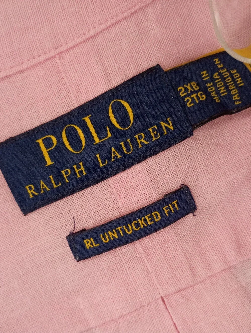 Polo by Ralph Lauren LINEN untucked Fit Pink Short-Sleeve Button-Down Shirt